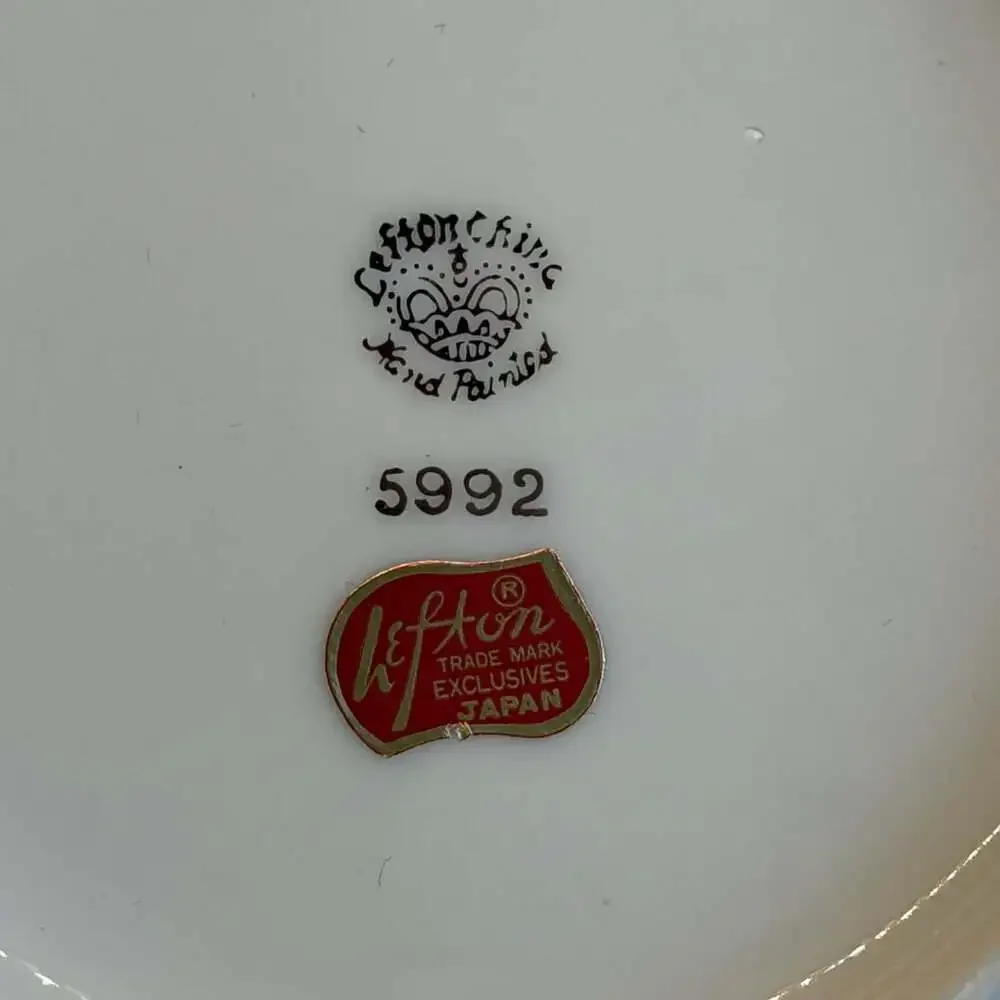 Lefton 25th Anniversary Pitcher & Bowl Set 5992 White Silver